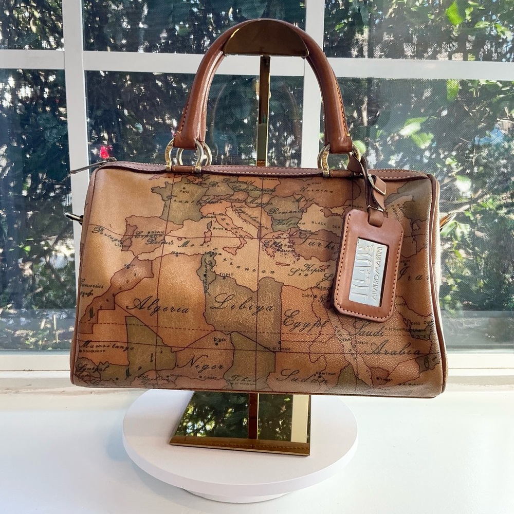 Vintage Alviero Martini Geo Map Boston Bag – Made in Italy